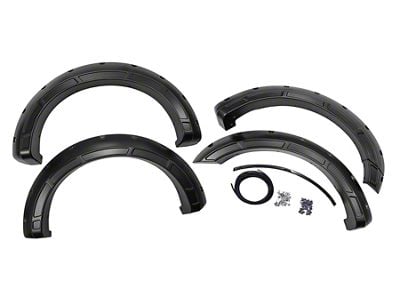 Rough Country Defender Fender Flares; Lead Foot (21-24 F-150 w/o Running Boards, Excluding Raptor)