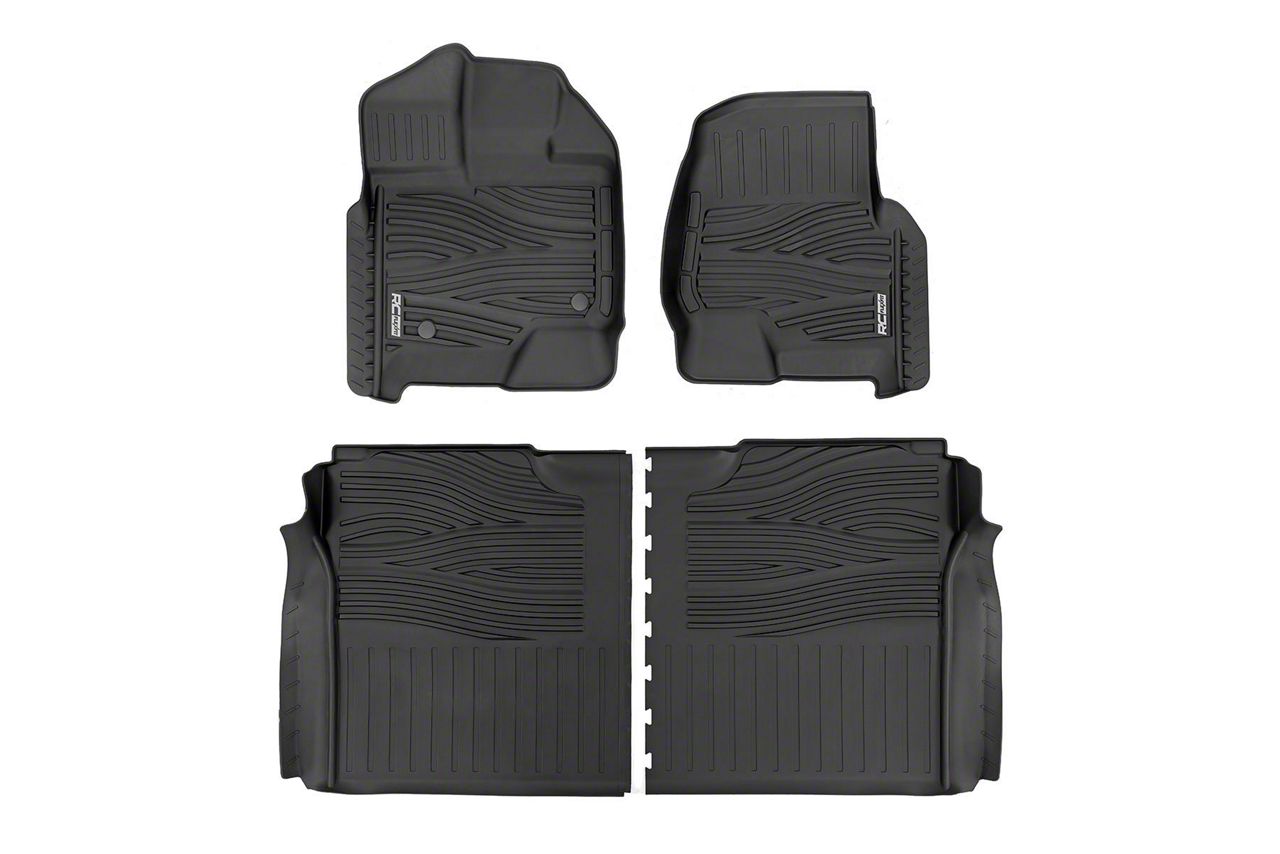 Rough Country F 150 Flex Fit Front And Rear Floor Mats Black Ff 51512 15 24 F 150 Supercrew W 8266