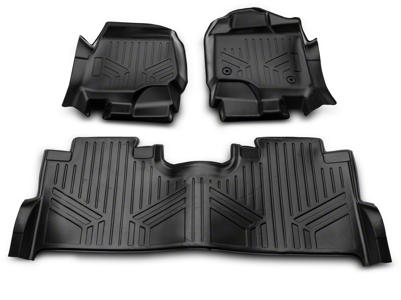 Rough Country F150 Heavy Duty Front and Rear Floor Mats; Black M51515