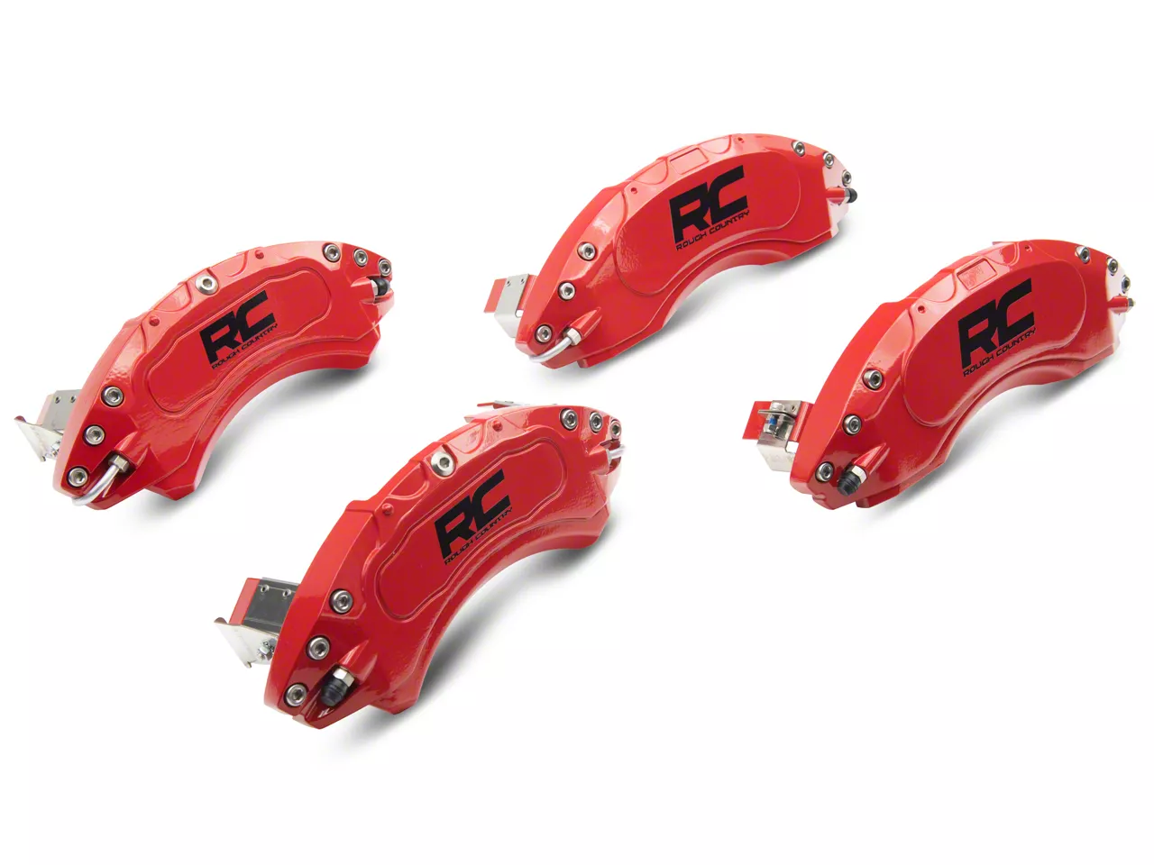 Rough Country F-150 Brake Caliper Covers; Red; Front and Rear 71144A ...