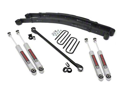 Rough Country 2-Inch Front Leveling Kit with Leaf Springs and Premium N3 Shocks (99-04 4WD 6.8L, 7.3L Powerstroke F-250 Super Duty)