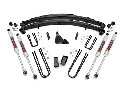 Rough Country 4-Inch Suspension Lift Kit with Rear Lift Blocks and M1 Monotube Shocks (Late 99-04 4WD 6.8L, 7.3L Powerstroke F-250 Super Duty)