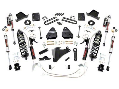 Rough Country 4.50-Inch Coil-Over Conversion Suspension Lift Kit with Vertex Reservoir Shocks (08-10 6.4L Powerstroke, 6.8L F-250 Super Duty)