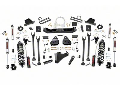 Rough Country 6-Inch 4-Link Coil-Over Conversion Suspension Lift Kit with V2 Monotube Shocks (17-22 4WD 6.7L Powerstroke F-250 Super Duty w/ 3.50-Inch Rear Axle & w/o Factory Overload Springs, Excluding Tremor)