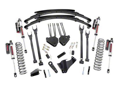 Rough Country 6-Inch 4-Link Suspension Lift Kit with Rear Leaf Springs and Vertex Reservoir Shocks (05-07 4WD 6.0L Powerstroke F-250 Super Duty)