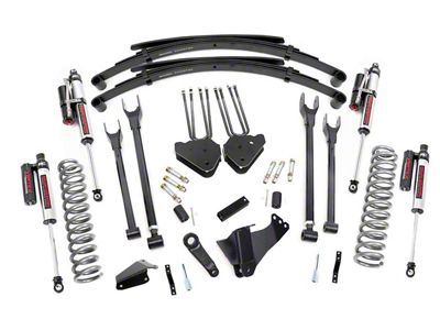 Rough Country 6-Inch 4-Link Suspension Lift Kit with Rear Leaf Springs and Vertex Reservoir Shocks (05-07 4WD 5.4L, 6.8L F-250 Super Duty)