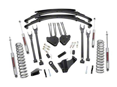 Rough Country 6-Inch 4-Link Suspension Lift Kit with Leaf Springs and Premium N3 Shocks (05-07 4WD 6.0L Powerstroke F-250 Super Duty)