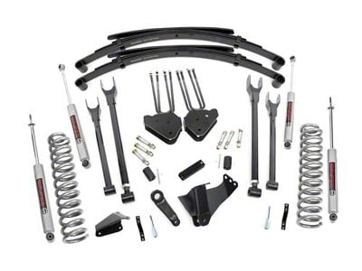 Rough Country 6-Inch 4-Link Suspension Lift Kit with Leaf Springs and Premium N3 Shocks (05-07 4WD 5.4L, 6.8L F-250 Super Duty)