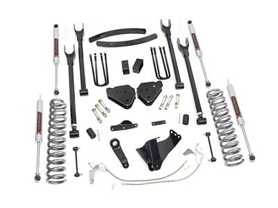 Rough Country 6-Inch 4-Link Suspension Lift Kit with M1 Monotube Shocks (08-10 4WD 6.4L Powerstroke F-250 Super Duty)