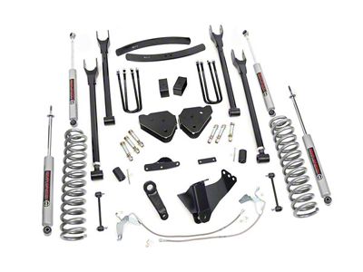 Rough Country 6-Inch 4-Link Suspension Lift Kit with Premium N3 Shocks (08-10 4WD 6.4L Powerstroke F-250 Super Duty)