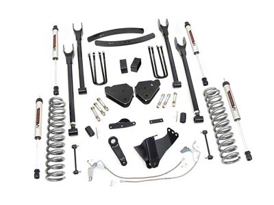 Rough Country 6-Inch 4-Link Suspension Lift Kit with V2 Monotube Shocks (08-10 4WD 6.4L Powerstroke F-250 Super Duty)