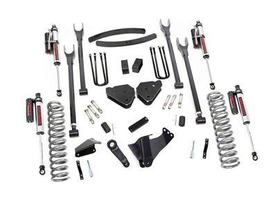 Rough Country 6-Inch 4-Link Suspension Lift Kit with Vertex Reservoir Shocks (05-07 4WD 5.4L, 6.8L F-250 Super Duty w/o Factory Overload Springs)