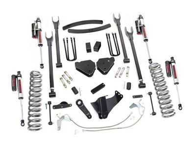 Rough Country 6-Inch 4-Link Suspension Lift Kit with Vertex Reservoir Shocks (08-10 4WD 6.4L Powerstroke F-250 Super Duty)