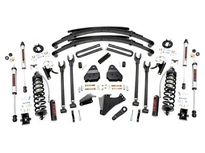 Rough Country 6-Inch Coil-Over Conversion 4-Link Suspension Lift Kit with Rear Leaf Springs and V2 Monotube Shocks (05-07 4WD 6.0L Powerstroke F-250 Super Duty)