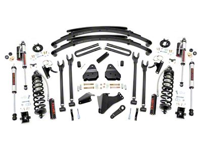 Rough Country 6-Inch Coil-Over Conversion 4-Link Suspension Lift Kit with Rear Leaf Springs and Vertex Reservoir Shocks (05-07 4WD 6.0L Powerstroke F-250 Super Duty)