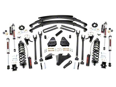 Rough Country 6-Inch Coil-Over Conversion 4-Link Suspension Lift Kit with Rear Leaf Springs and Vertex Reservoir Shocks (05-07 4WD 5.4L, 6.8L F-250 Super Duty)