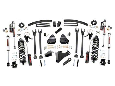 Rough Country 6-Inch Coil-Over Conversion 4-Link Suspension Lift Kit with Vertex Reservoir Shocks (05-07 4WD 5.4L, 6.8L F-250 Super Duty w/o Factory Overload Springs)