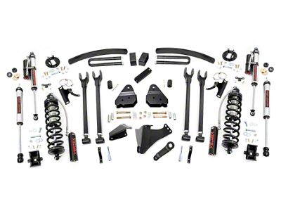 Rough Country 6-Inch Coil-Over Conversion 4-Link Suspension Lift Kit with Vertex Reservoir Shocks (05-07 4WD 5.4L, 6.8L F-250 Super Duty w/ Factory Overload Springs)