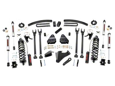 Rough Country 6-Inch Coil-Over Conversion 4-Link Suspension Lift Kit with V2 Monotube Shocks (05-07 4WD 6.0L Powerstroke F-250 Super Duty w/o Factory Overload Springs)