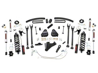 Rough Country 6-Inch Coil-Over Conversion 4-Link Suspension Lift Kit with V2 Monotube Shocks (08-10 4WD 6.4L Powerstroke F-250 Super Duty)