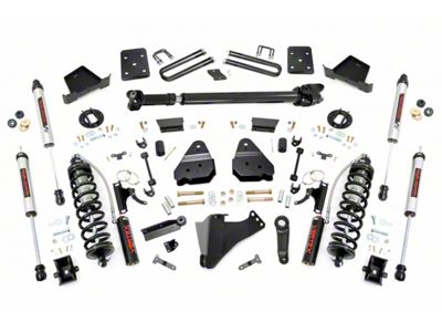 Rough Country 6-Inch Coil-Over Conversion Suspension Lift Kit with Front Driveshaft and V2 Monotube Shocks (17-22 4WD 6.7L Powerstroke F-250 Super Duty w/ 3.50-Inch Rear Axle & Factory Overload Springs, Excluding Tremor)