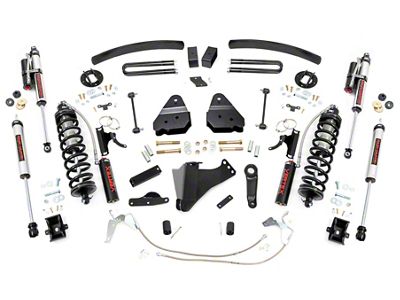 Rough Country 6-Inch Coil-Over Conversion Suspension Lift Kit with Add-A-Leafs and Vertex Reservoir Shocks (08-10 4WD 6.4L Powerstroke F-250 Super Duty)