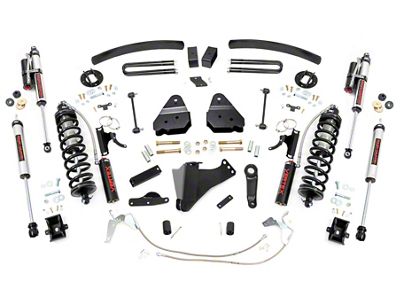 Rough Country 6-Inch Coil-Over Conversion Suspension Lift Kit with Add-A-Leafs and Vertex Reservoir Shocks (08-10 4WD 5.4L, 6.8L F-250 Super Duty)