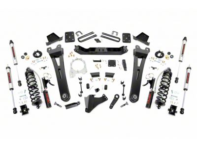 Rough Country 6-Inch Radius Arm Coil-Over Conversion Suspension Lift Kit with V2 Monotube Shocks (17-22 4WD 6.7L Powerstroke F-250 Super Duty w/ 3.50-Inch Rear Axle & Factory Overload Springs, Excluding Tremor)