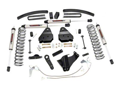 Rough Country 6-Inch Suspension Lift Kit with Add-A-Leafs and V2 Monotube Shocks (08-10 4WD 6.4L Powerstroke F-250 Super Duty)