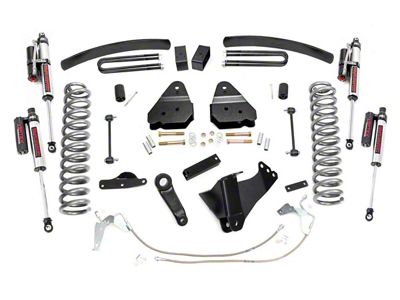 Rough Country 6-Inch Suspension Lift Kit with Add-A-Leafs and Vertex Reservoir Shocks (08-10 4WD 6.4L Powerstroke F-250 Super Duty)