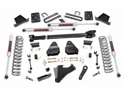 Rough Country 6-Inch Suspension Lift Kit with Front Driveshaft and M1 Monotube Shocks (17-22 4WD 6.7L Powerstroke F-250 Super Duty w/ 4-Inch Rear Axle & w/o Factory Overload Springs)