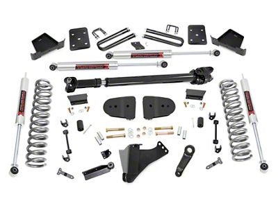 Rough Country 6-Inch Suspension Lift Kit with M1 Monotube Shocks and Front Driveshaft (23-24 4WD 6.7L Powerstroke F-250 Super Duty w/ 3.50-Inch Rear Axle & w/o Factory Overload Springs & Factory LED Projector Headlights, Excluding Tremor)