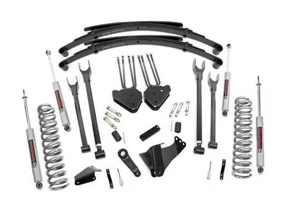 Rough Country 8-Inch 4-Link Suspension Lift Kit with Leaf Springs and Premium N3 Shocks (05-07 4WD 6.0L Powerstroke F-250 Super Duty)