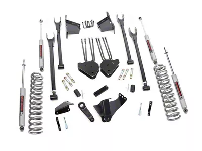 Rough Country 8-Inch 4-Link Suspension Lift Kit with Premium N3 Shocks (05-07 4WD 6.0L Powerstroke F-250 Super Duty)