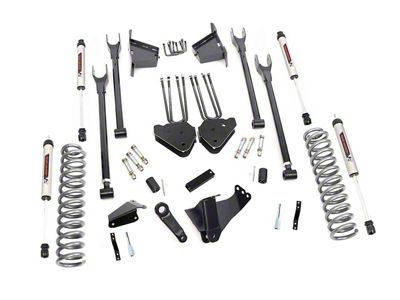 Rough Country 8-Inch 4-Link Suspension Lift Kit with V2 Monotube Shocks (05-07 4WD 6.0L Powerstroke F-250 Super Duty)