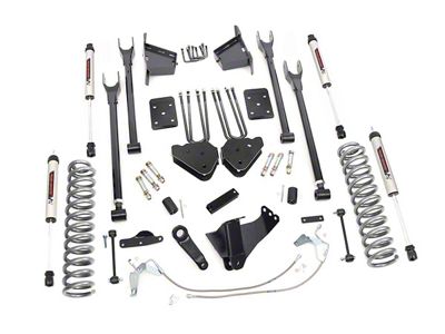 Rough Country 8-Inch 4-Link Suspension Lift Kit with V2 Monotube Shocks (08-10 4WD 6.4L Powerstroke F-250 Super Duty)