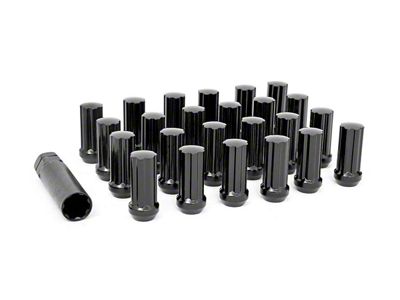 Rough Country Black Bulge Acorn Style Lug Nut Kit; M14 x 2.0; Set of 24 (99-02 2WD F-250 Super Duty)