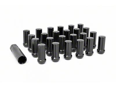 Rough Country Black Bulge Acorn Style Lug Nut Kit; M14 x 2.0; Set of 32 (99-02 F-250 Super Duty)