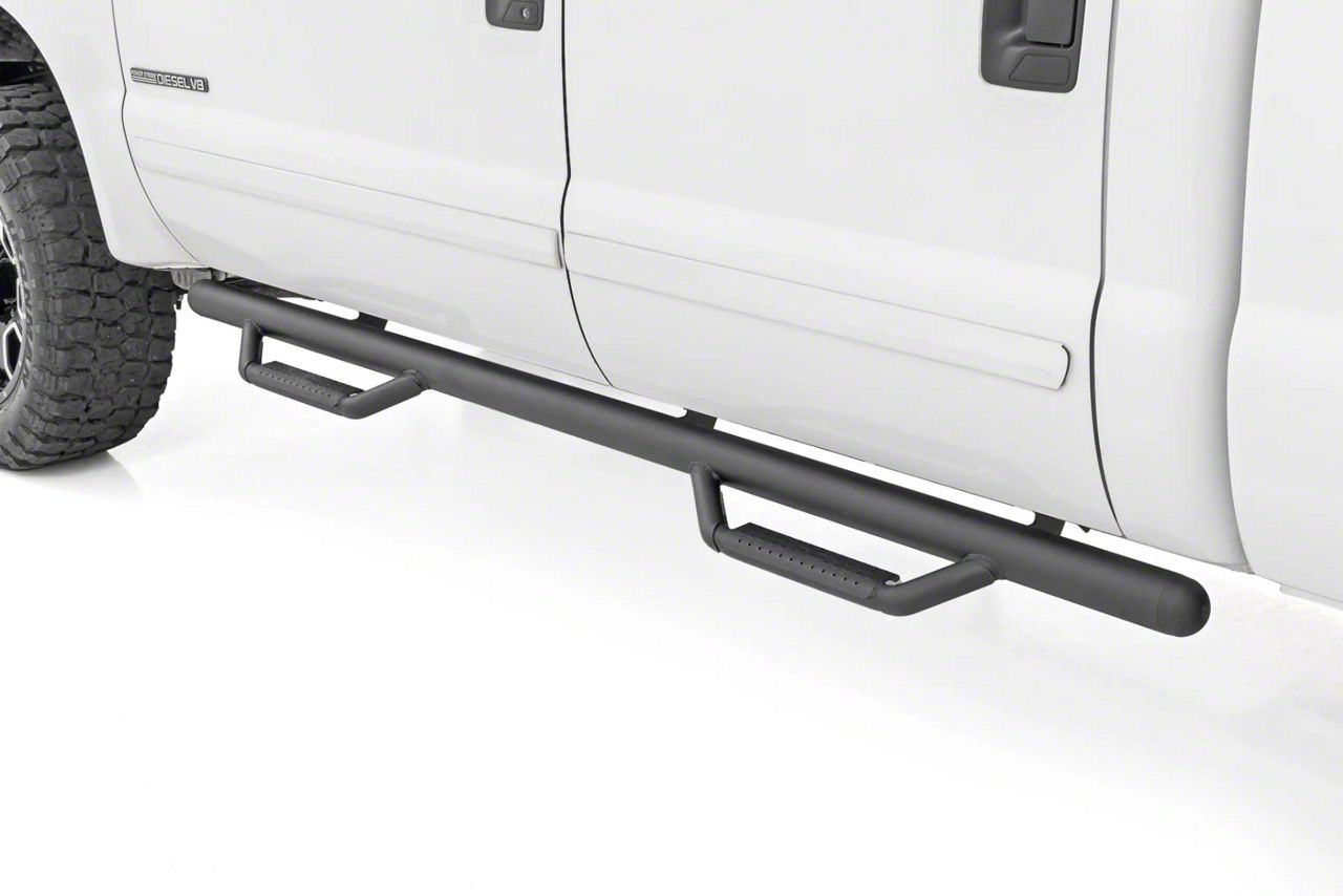 Rough Country F-250 Super Duty Cab Length Nerf Side Step Bars; Black ...