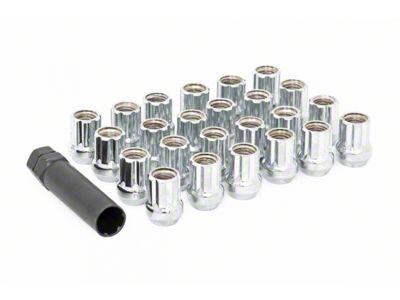 Rough Country Chrome Open End Style Lug Nut Kit; M14 x 2.0; Set of 32 (99-02 F-250 Super Duty)