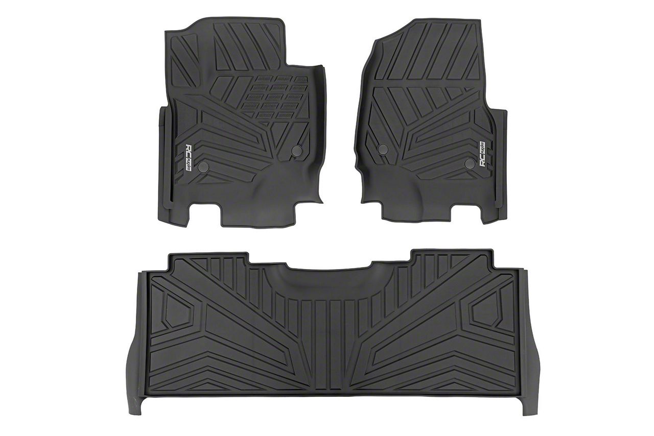 Rough Country F 250 Super Duty Flex Fit Front And Rear Floor Mats Black Ff 51712 17 24 F 250 1970