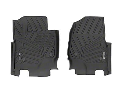 Rough Country Flex-Fit Front and Rear Floor Mats; Black (17-25 F-250 Super Duty SuperCrew)