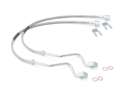 Rough Country Front Extended Stainless Steel Brake Lines for 4 to 8-Inch Lift (99-04 4WD F-250 Super Duty)