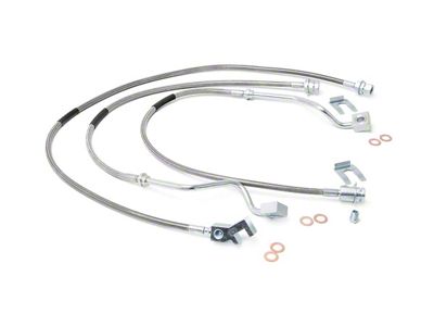 Rough Country Front and Rear Extended Stainless Steel Brake Lines for 4 to 8-Inch Lift (99-04 4WD F-250 Super Duty)