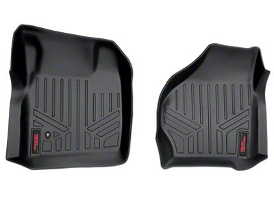 Rough Country Heavy Duty Front Floor Mats; Black (99-07 F-250 Super Duty w/o Floor Shifter)