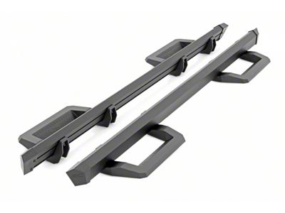 Rough Country SR2 Adjustable Aluminum Side Step Bars; Textured Black (17-24 F-250 Super Duty SuperCrew)