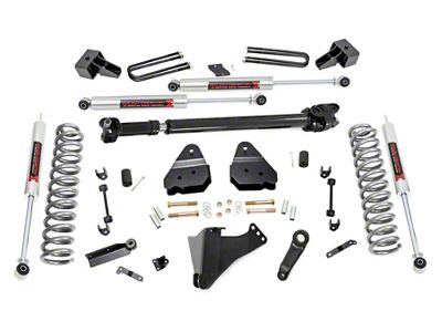 Rough Country 4.50-Inch Suspension Lift Kit with M1 Monotube Shocks and Front Driveshaft (17-22 4WD 6.7L Powerstroke F-350 Super Duty DRW w/o 10-Speed Transmission & Manual Shift Transfer Case, Excluding Tremor)