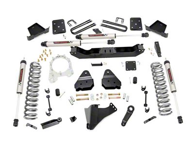 Rough Country 6-Inch Suspension Lift Kit with V2 Monotube Shocks (17-22 4WD 6.7L Powerstroke F-350 Super Duty w/ 4-Inch Rear Axle)