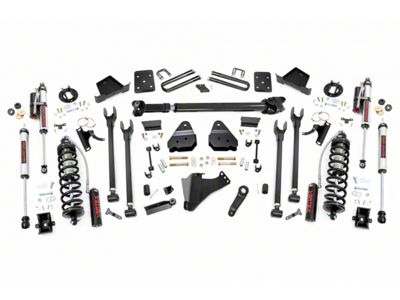 Rough Country 6-Inch 4-Link Coil-Over Conversion Suspension Lift Kit with Front Driveshaft and Vertex Adjustable Shocks (17-22 4WD 6.7L Powerstroke F-350 Super Duty SRW w/ 4-Inch Rear Axle & w/o Factory Overload Springs, Excluding Tremor)