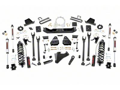 Rough Country 6-Inch 4-Link Coil-Over Conversion Suspension Lift Kit with V2 Monotube Shocks (17-22 4WD 6.7L Powerstroke F-350 Super Duty SRW w/ 3.50-Inch Rear Axle & Factory Overload Springs, Excluding Tremor)